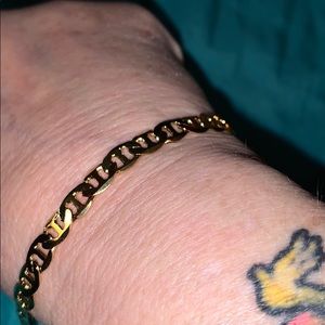 New Figuero 8” bracelet 10k over stainless men